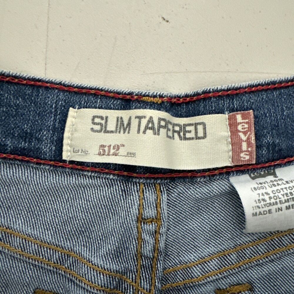 Levis Jeans Womens 12M Blue 512 Slim Tapered Mom High Rise American Denim - Picture 8 of 10